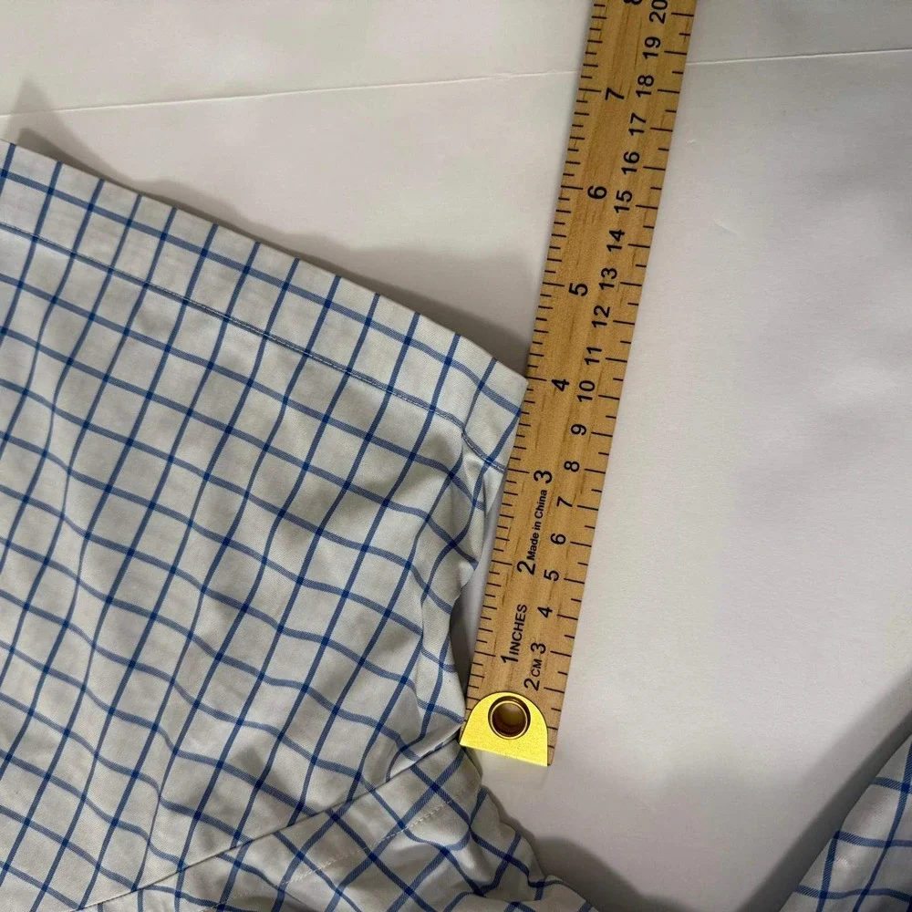 Polo Ralph Lauren Mens Large Classic Fit Performance Shirt Blue White Check